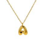 Gold color / 1 Piece Simple Series Daily Letter A Titanium Steel  Gold Color Unisex Pendant Necklaces 